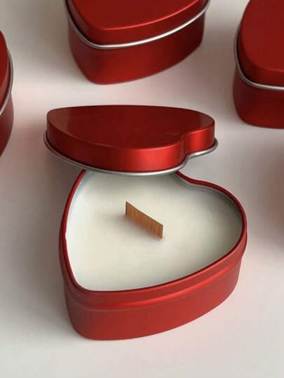 1/2pcs Heart-Shaped Tin Scented Candles, Valentine's Day Gift, Handmade Fragrance Candle, Wedding/Business Souvenir, Thanksgiving, Romantic Home Decor Scented Candle