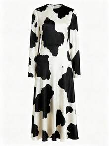 1 件奶牛印花四向弹力雪纺面料，不透明，有垂坠感，已预裁，适合 DIY 头饰、配饰、服装