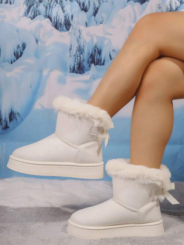 Nuevas botas de nieve con suela gruesa, impermeables, forradas de felpa, con cuello de piel para mujer, antideslizantes y cálidas