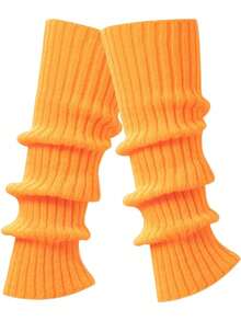 Pastel Ribbed Knit Leg Warmers, Women's Warm Boot Cuffs, Autumn/Winter, Everyday Knit Leg Warmers, Comfortable & Warm - Multicolor - View 15