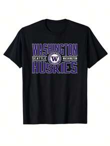 Washington Huskies Exclusive 180g T-Shirt - For Men - Black - Comfortable And Versatile - màu đen - Xem 6