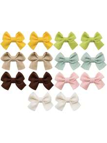 6/20pcs Pet Solid Color & Striped Bow Hair Accessories - Minimalist, Fresh & Cute Multi-Color Styles, Suitable For All Seasons, Soft & Comfortable Texture, Cat/Dog Grooming Decorations (Random Color) - Multicolor - View 12