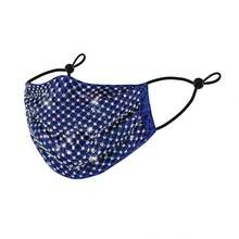 Máscara facial con rhinestones brillantes con protección UV - Transpirable, ligera y glamorosa, protección contra el polvo unisex para uso diario - Caqui - Ver 9