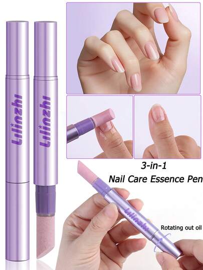 三合一美甲精华笔，集去角质、保湿、修复于一体，陶瓷笔头旋转出油，指甲角质层去除，适用于美甲沙龙日常护理。