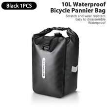 NEWBOLER 10L 1pc Large Capacity Bicycle Side Bag PVC Waterproof Cycling Bag Gravel And MTB Bike Rear Seat Rack Bag Cycling Accessories