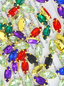 100 piezas de cuentas de ojo de gato de vidrio de 5x10mm, multicolor, para accesorios de costura de garra DIY