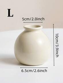 Bình gốm mini đựng hoa giả, trang trí nhà thẩm mỹ màu kem, hoa giả nhỏ để trên kệ phòng khách, bàn làm việc, phòng ngủ, đám cưới, đồ trang trí giữa bàn kiểu nông trại - trắng - Xem 6