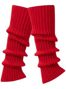 Pastel Ribbed Knit Leg Warmers, Women's Warm Boot Cuffs, Autumn/Winter, Everyday Knit Leg Warmers, Comfortable & Warm - Multicolor - View 8