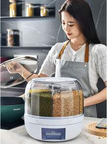 1 Stück großer 360° drehbarer Süßigkeitenspender - Mehrfachfächer, feuchtigkeitsgeschützt, insektensicher, Kunststoff Aufbewahrungsbehälter