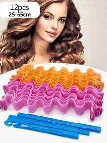 DIY Heatless Curlers,Magic Spiral Hair Curlers Set ,Heatless Spiral Hair Curlers For Long Hair, Water Wave Curling Set, Braided Mesh Curling Tongs, Wave Crimper Hair Styler, Gift Tool,Heatless Spiral Hair Curlers For Long Hair, No Heat Curlers Magic Curls Hair Rollers With Styling Hooks For Women,Curly Hair,Hair Rollers,Hair Curler,Heatless Curl,Heatless Curls,Hair Curlers,Rollers,Hair Curl,Rollers For Hair,Curly Hair Tools,Hair Rollers,Hair Roller,Curls Diffuser,Hair,Travel,Hair Products,Hair Tools,Hair Stuff,Barber,Barber Accessories,Barbershop,Hairdressing Equipment - Multicolor - View 3
