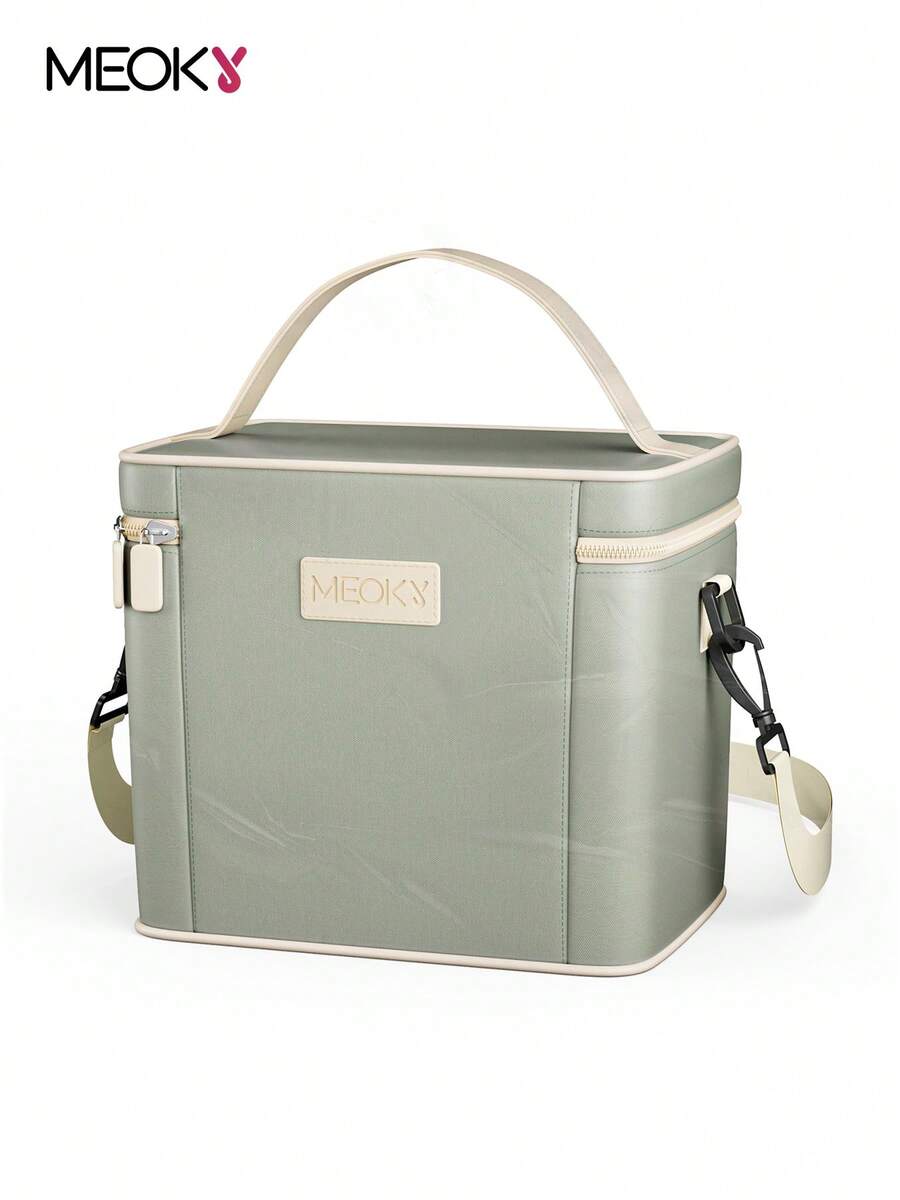Meoky Large Capacity Insulated Lunch Bag with Shoulder Strap – Reusable Waterproof Cooler Tote for Women & Adults, Leakproof Thermal Bento Lunch Box with Thick Aluminum Lining, Ideal for Work, School, Office, Travel, Picnic & Camping - 綠色 - 查看 1