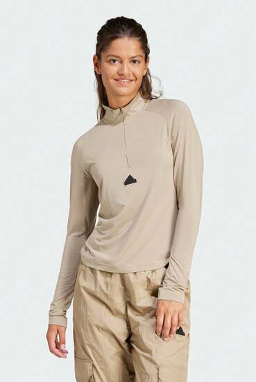  Adidas Women's Fitness Top Beige FREE UK DELIVERY Mixed Cotton Material 89% 11% Elastane Ideal For Fitness/Casual Machine Washable