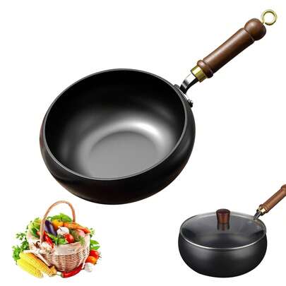 Handmade Large-Capacity Cast Iron Pot - Skillet, Non-Stick Pan, With Glass Cover Knob, No Coating Non-Stick, Suitable For Cooking On Electric Stove And Gas Stove, A Must-Have Kitchen Item For Making Soups, Stews, Frying, And Healthy Cooking