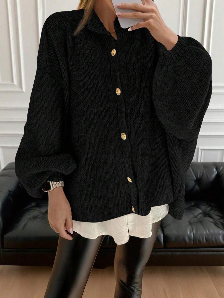 Freeform Autumn/Winter Women's Cardigan Sweater Jacket, Fashion Minimalist Business Casual Commute Elegant Vacation Warm High-End Versatile Slimming Victory Day Ladies Cute Top Korean Style, Size Runs Large Recommend Ordering One Size Down