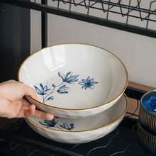 1pc Handmade 8.3" Ceramic Salad Plate, High-Quality Durable Restaurant-Grade Dinnerware, Suitable For Appetizers, Pasta, Desserts, Elegant Holiday Gift, Appetizer Plate, Holiday Table Setting, Artistic Tableware, Luxurious Feel - Multicolor - View 3