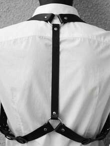 Leather Harnesses Suspenders For Men Punk Bulldog Men Harness Adjustable Waist Belt For Party Cosplay - Black - View 2