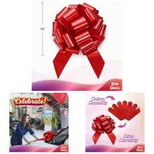 - Big Car Bow - Shiny Red, 18 Inch 46cm - Car Bow Birthday, Wedding Reception, Surprise Party - Large Wrapping Huge Present