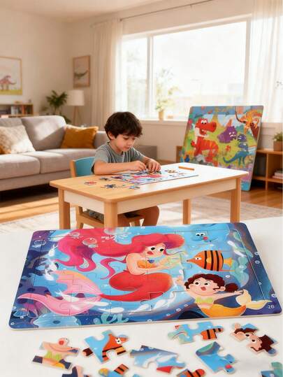 Children's Wooden Puzzle Set - Educational Toys, Improve Creativity And Concentration, Educational Toys For Children Aged 2-6, Enhance Cognitive Ability, Perfect Gift For Boys And Girls, Christmas Gift, School Supplies, Back To School