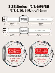 [Pasek do inteligentnego zegarka z motywem świątecznym] 1-częściowy silikonowy pasek do inteligentnego zegarka, kompatybilny z zegarkiech, pasuje do rozmiarów koperty 38/40/41/42/44/45/46/49 mm. Kompatybilny również ze smartwatchsung, Huami, Garmin i Honor o standardowej szerokości mocowania 20/22 mm. Prezent świąteczny dla kobiet/mężczyzn