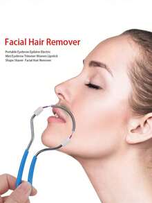 1pc Pink/Blue Facial Hair Remover - Utilizes Gentle Yet Effective Spring Technology To Effectively Remove Unwanted Hair On Upper Lip, Chin, Face And Neck - Multicolor - View 3