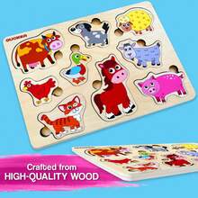QUOKKA Wooden Puzzles For Toddlers Ages 1-3 –  Educational Wooden Toys For Kids Ages 3-5 - Animal Sea, Bugs And Birds  Learning Toy For Kids - 動物 - 查看 4
