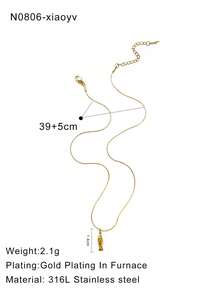 1 件不锈钢波西米亚风格鱼形装饰项链，法式时尚精致不锈钢高端小众复古小鱼吊坠，适合女士