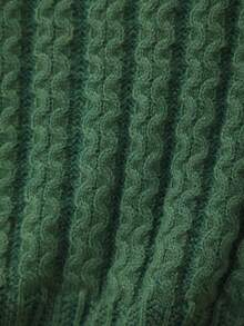 Girls' Round Neck Knitted Vest With Bow Design, Solid Color, Spring/Summer/Autumn - Green - View 3