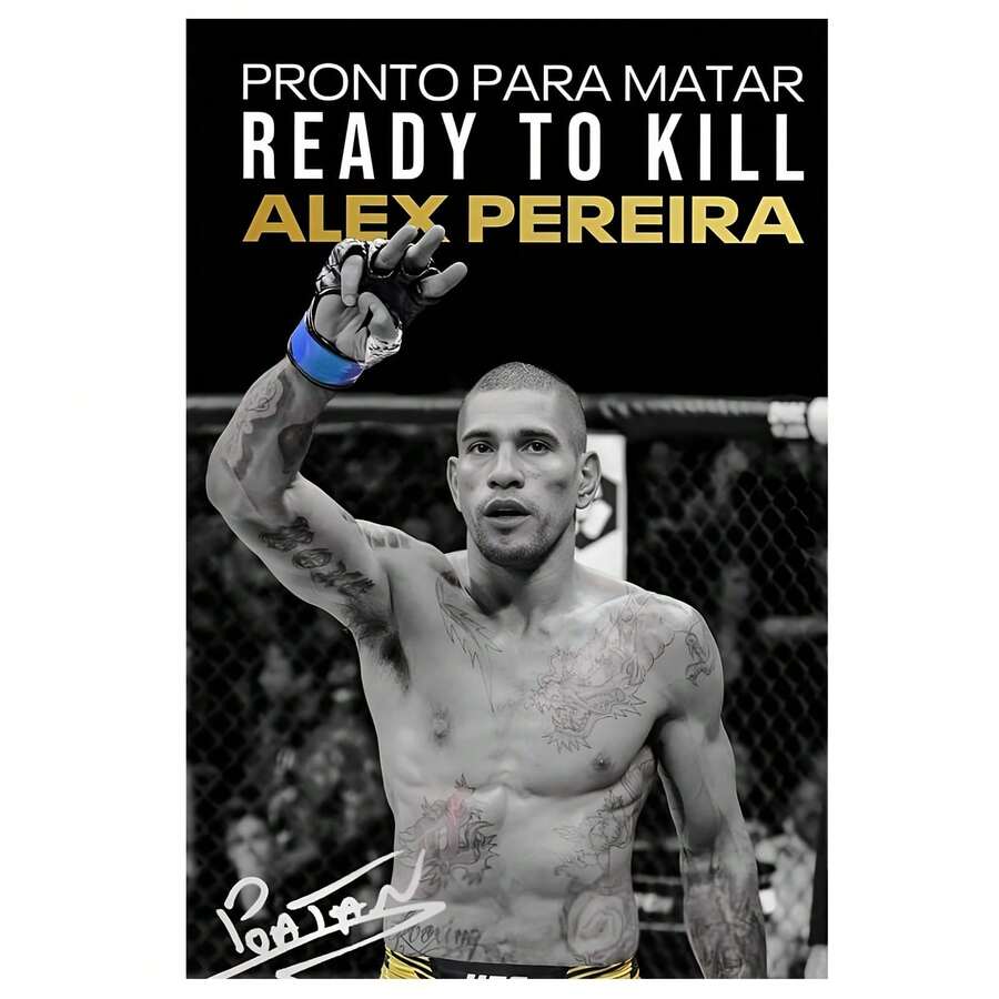 1pc, Frameless, Boxer Alex Pereira Fighter Poster, Canvas Wall Art, Suitable For Bedrooms, Living Rooms, Corridors, Room Decor - Multicolor - View 1