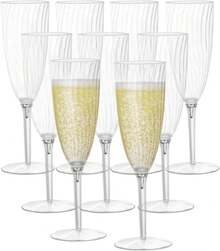 12/6/1 件装玻璃香槟杯，6盎司香槟杯，适合派对/婚礼 - 透明 - 查看 8