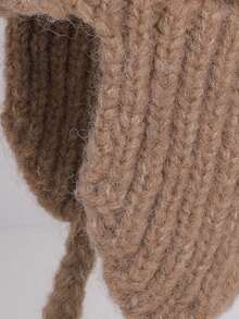 1 pieza Sombrero de piloto/cubo de mujer de punto jacquard bohemio con hilo grueso trenzado, orejeras acogedoras, de moda y versátil, casual y retro para otoño/invierno