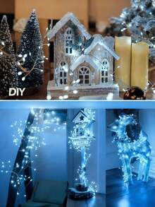 USB-Powered Smart String Lights, Multi-Functional LED Fairy Lights, Easily DIY Shaped Into Firecrackers, 8 Lighting Modes Can Be Freely Switched Via Remote Control, Suitable For Valentine's Day Decorations, Christmas Decorations, Holiday Bedroom/Room Decorations, Weddings, Parties, Birthdays, Dances And Other Festive Celebrations. - White Light - View 6