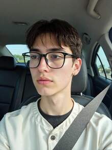 1副/5副装 男士日常佩戴方形透明镜片眼镜 - 黑色 - 查看 3