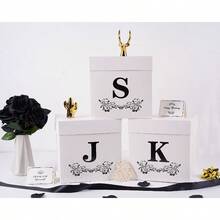 Letter Gift Box With Lid Ribbon And Warpping Tissue 8.7 White And Black Gift Box For Men Women Birthday Baby Shower Anniversary Wedding Party Favor Christmas Decorative Medium Letter Y - LetterY - View 4