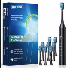 Smart Fully Automatic Electric Toothbrush For Adults, Soft Bristles, 6 Vibration Frequencies, Cleaning Modes, USB Rechargeable, Deep Clean Teeth And Gums - Multicolor - View 10