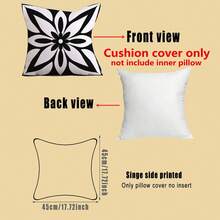 2pcs Modern Abstract Throw Pillow Covers (Black & White) - Contemporary Geometric Design, Farmhouse Style, Zippered Polyester Couch Cushion Cover & Sofa Decor - Machine Washable, Available In 18"X18" Size - White - View 8