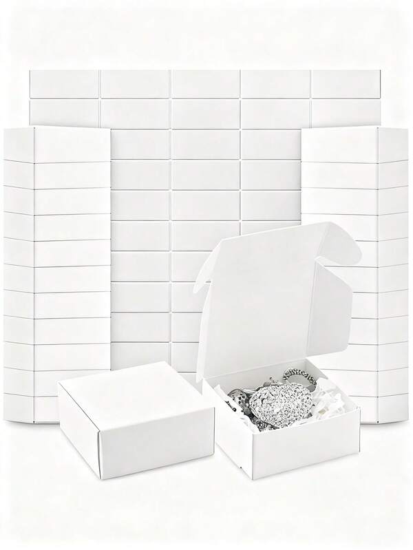 50pcs-White Kraft Paper Boxes,Mini Kraft Paper Gift Box,Small Paper Boxes Airplane Boxes Pink Mini Packaging Boxes,Multipurpose Jewelry Wrapping For Rings,Earrings,Wedding,Birthday Gifts,Holidays,Christmas,Jewelry Making Display,Packing Supplies,Party Favors DIY Crafting Party Favor Boxes