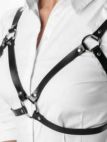 Leather Bra Harness,Gothic Chest Harness Woman,Valentine's Day Gift,Strap Leather Bra Harness