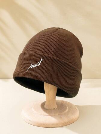 1pc Unisex Y2K Style Knit Ski Hat, Outdoor Cold-Proof Knitted Cap, Casual Versatile Winter Warm Beanie Suitable For Daily Commute Winter Gear