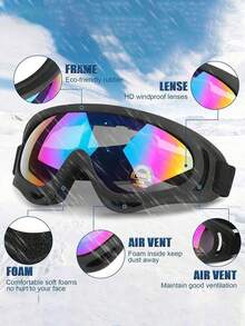 冬季防风滑雪眼镜 户外运动眼镜 滑雪防尘骑行镜片镜框太阳镜 男女款 户外运动滑雪护目镜 防雾单板滑雪雪地摩托眼镜 UV400 可充电镜片 青少年圣诞骑行防雾滑雪护目镜 摩托车护目镜 冬季单板滑雪眼镜 户外运动防风滑雪面罩 越野护目镜 头盔