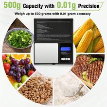 Garnen Jewelry Scale 500g/0.01g Precision Gram Scale Digital Weight Grams Ounces, Small Scale Portable Mini Pocket Scale For Coffee Spices Lab Kitchen - màu đen - Xem 2