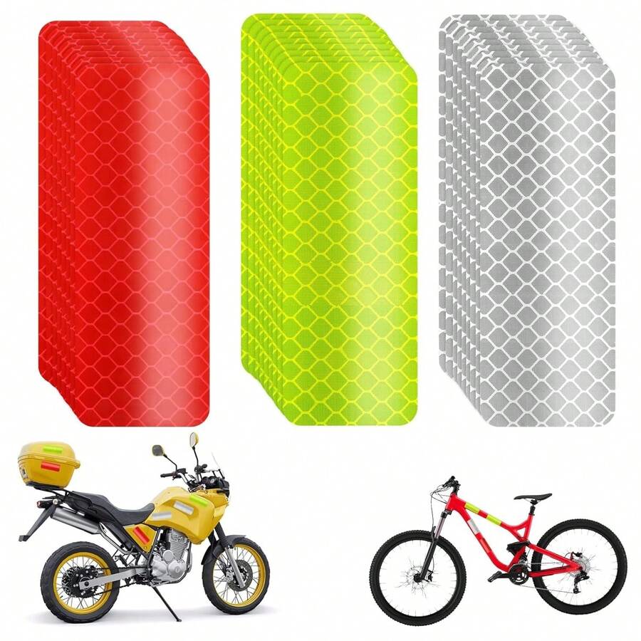 THJOPOKEEL 36 Piezas Calcomanias para Autos,Alta Visibilidad, Impermeable,Amplio ángulo de Reflexión,para Camión,Coches,Motos,Bicicletas,Casco,Etc - 1 - Ver 1