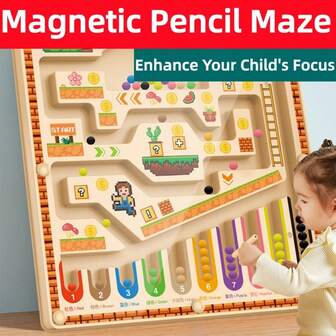 Laberinto magnético de números de colores (para niños de 3+ años) Tablero de rompecabezas Montessori para aprender a contar, opción principal para regalos de Navidad/cumpleaños/Halloween para niños y niñas pequeños