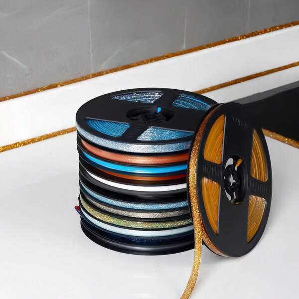 1pc 6mx8mm Self-Adhesive Ceramic Tile Gap Tape Kitchen Bathroom Waterproof Beautiful Seam Tape Wall Floor Gap Line Household Decoration