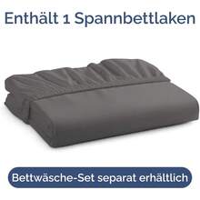 Fitted Sheet 200 X 200 Cm - Extra Deep Fitted Sheet For Mattresses Up To 40 Cm (16 Inches) Height - Soft Brushed Microfibre - Wrinkle-Free, Shrink And Colour Resistant - Oeko-Tex - Dark Grey Bed Sheet - Cream - View 11