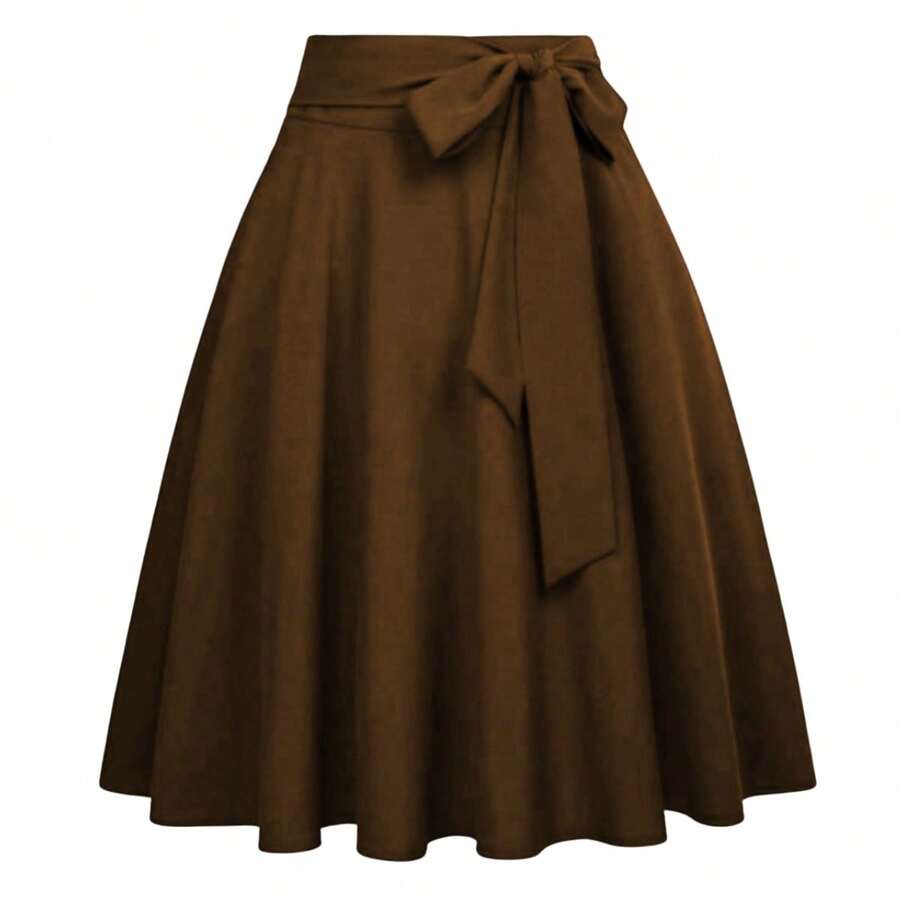 Midi Skirt Gode Envelope Evangelical Fashion - Rust Brown - View 1