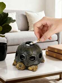 1pc Charming Crab Ashtray With Lid - Fly Proof, Home Office Decor Pet, Asymmetrical Shaped, Electricity-Free