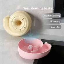 1pc Snail-Shaped Drain Basket, Automatic Drainage Without Power Or Drilling, Space-Saving For Kitchen Sink, Bathroom Countertop Cleaning & Storage, Easy To Clean Wet/Dry Separation, Suitable For Home And Commercial Use, Storage Rack