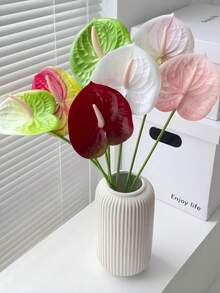 1 pezzo di fiori artificiali di anthurium per matrimoni, composizioni floreali finte per decorazioni di palcoscenico, accessori fotografici, feste, compleanni, decorazioni per casa e ufficio