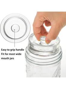 4pcs/10pcs Fermentation Glass Weights With Easy Grip Handle, Suitable For Wide Mouth Mason Jars