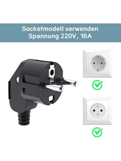 1pc EU Plug Adapter 16A Male Replacement Outlets Rewireable Schuko Electeic Socket Euro Connector For Power Extension Cable